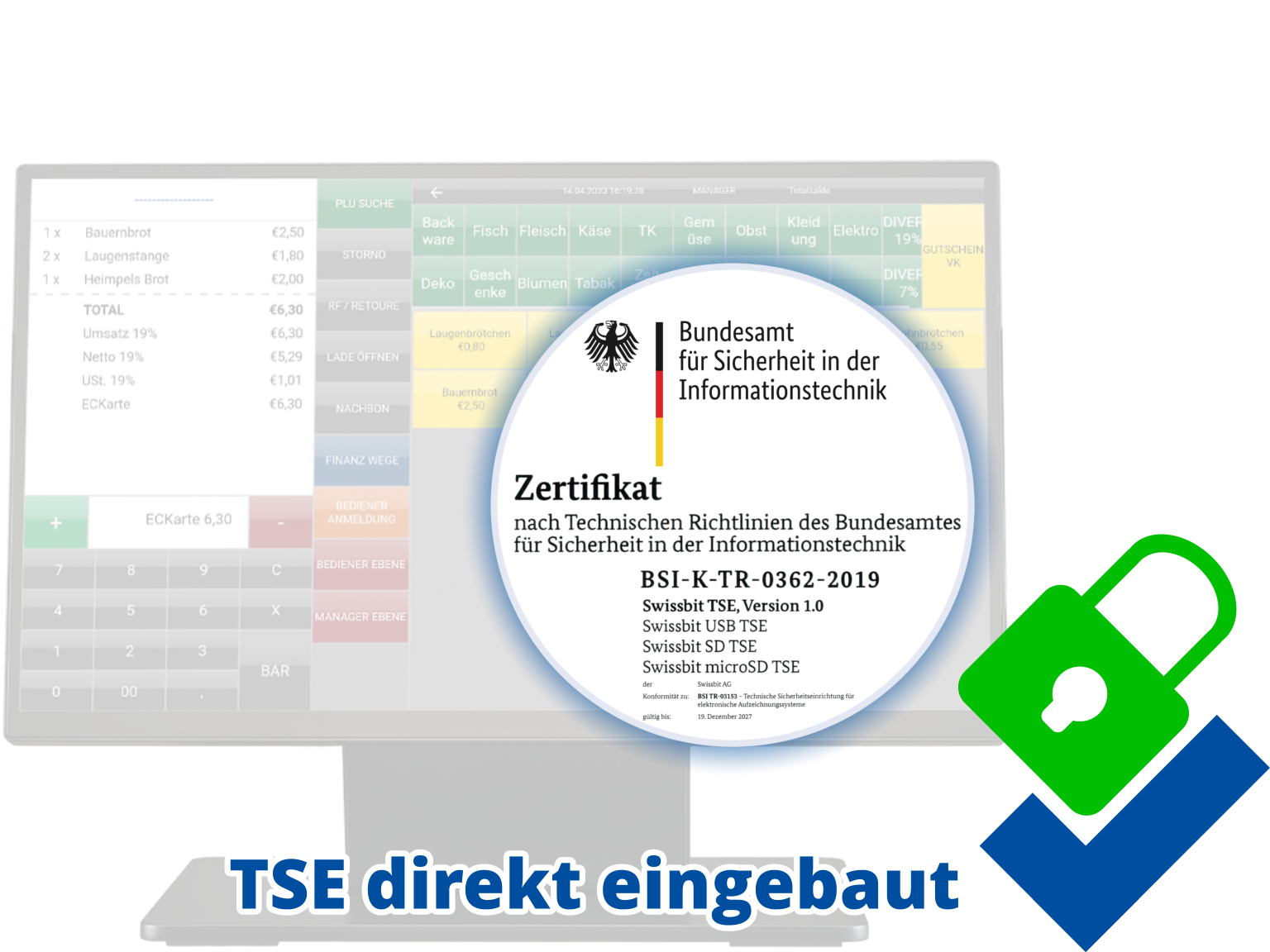 HEGA7116 All-in-One Kassensystem finanzamtkonform mit TSE und DSFinV-K und Meldepflicht